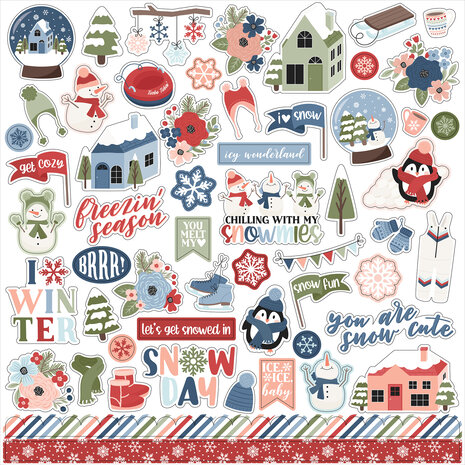 Echo Park Chilling With My Snowmies Element Sticker (SNO398014)