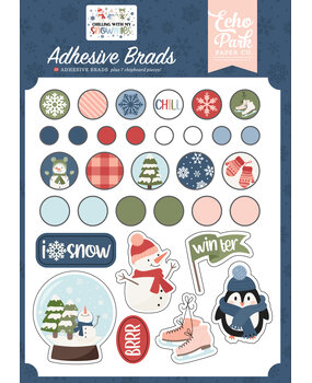 Echo Park Chilling With My Snowmies Adhesive Brads (SNO398020)