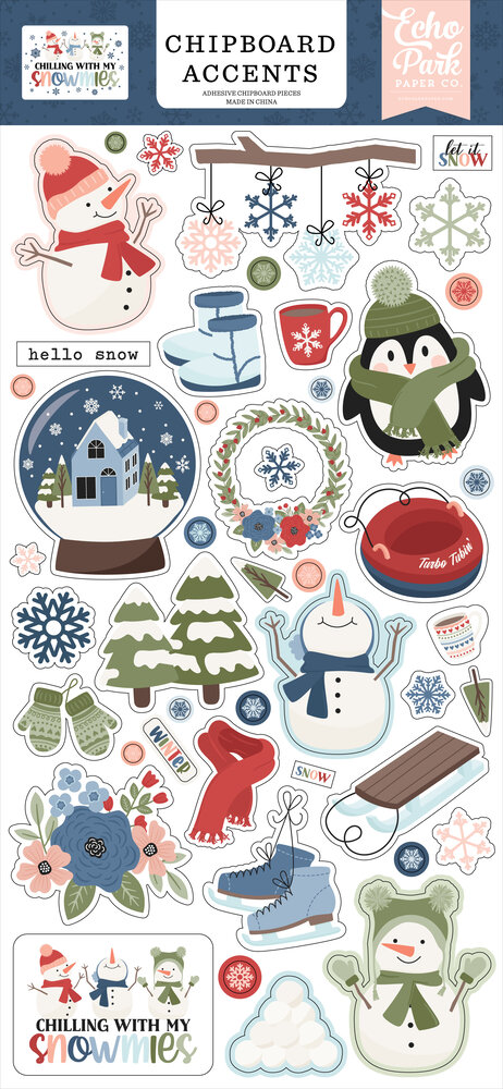 Echo Park Chilling With My Snowmies Chipboard Accents (SNO398021)