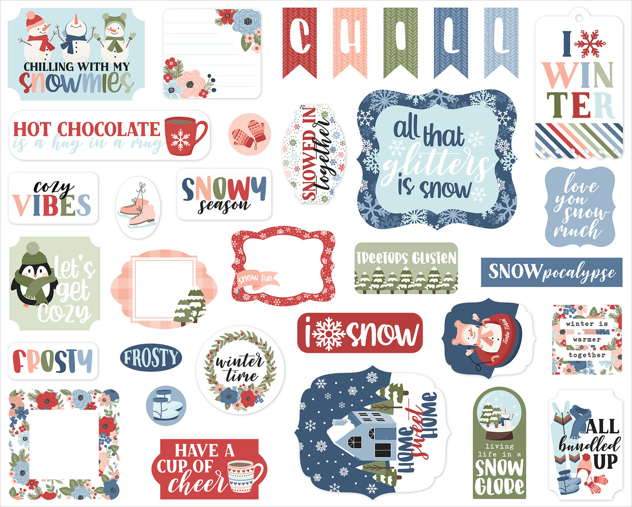 Echo Park Chilling With My Snowmies Ephemera (SNO398024)