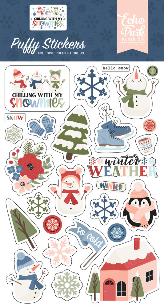 Echo Park Chilling With My Snowmies Puffy Stickers (SNO398066)