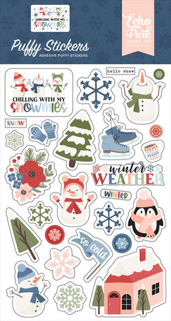 Echo Park Chilling With My Snowmies Puffy Stickers (SNO398066)