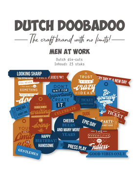 Dutch Doobadoo Dutch Die-Cuts Men at Work Labels (23pcs) (474.007.046)
