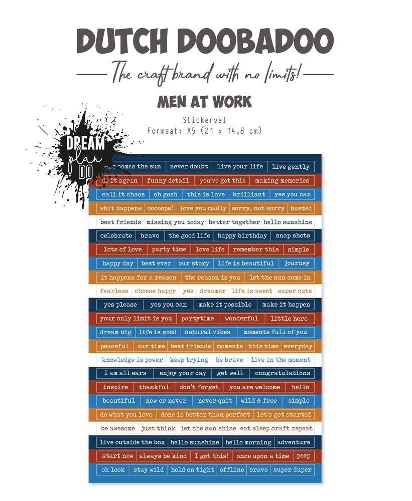 Dutch Doobadoo Dutch Sticker Art A5 Men at work (491.200.032)