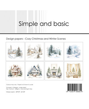 Simple and Basic Cozy Christmas and Winter Scenes 6x6 Inch Paper Pack (SBP539)