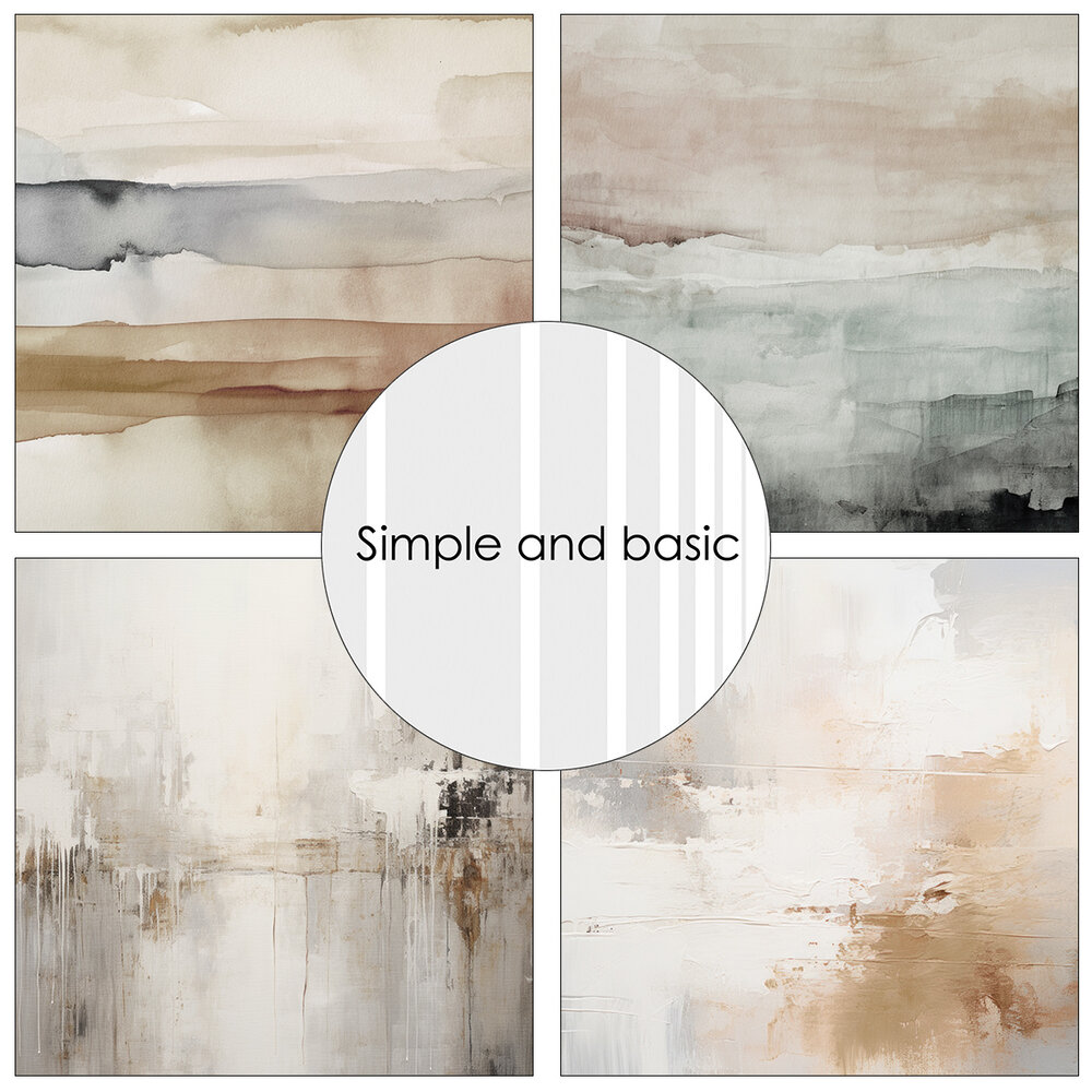 Simple and Basic Moderne and Abstract 12x12 Inch Paper Pack (SBP740)