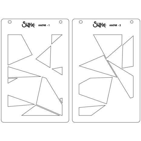 Sizzix Stencil by Stacey Park Cosmopolitan, Down the Line #2 (2pcs) (666748) (DISCONTINUED)