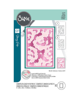 Sizzix Stencil by Stacey Park Cosmopolitan, Sunday in the Park #2 (2pcs) (666749) (DISCONTINUED)