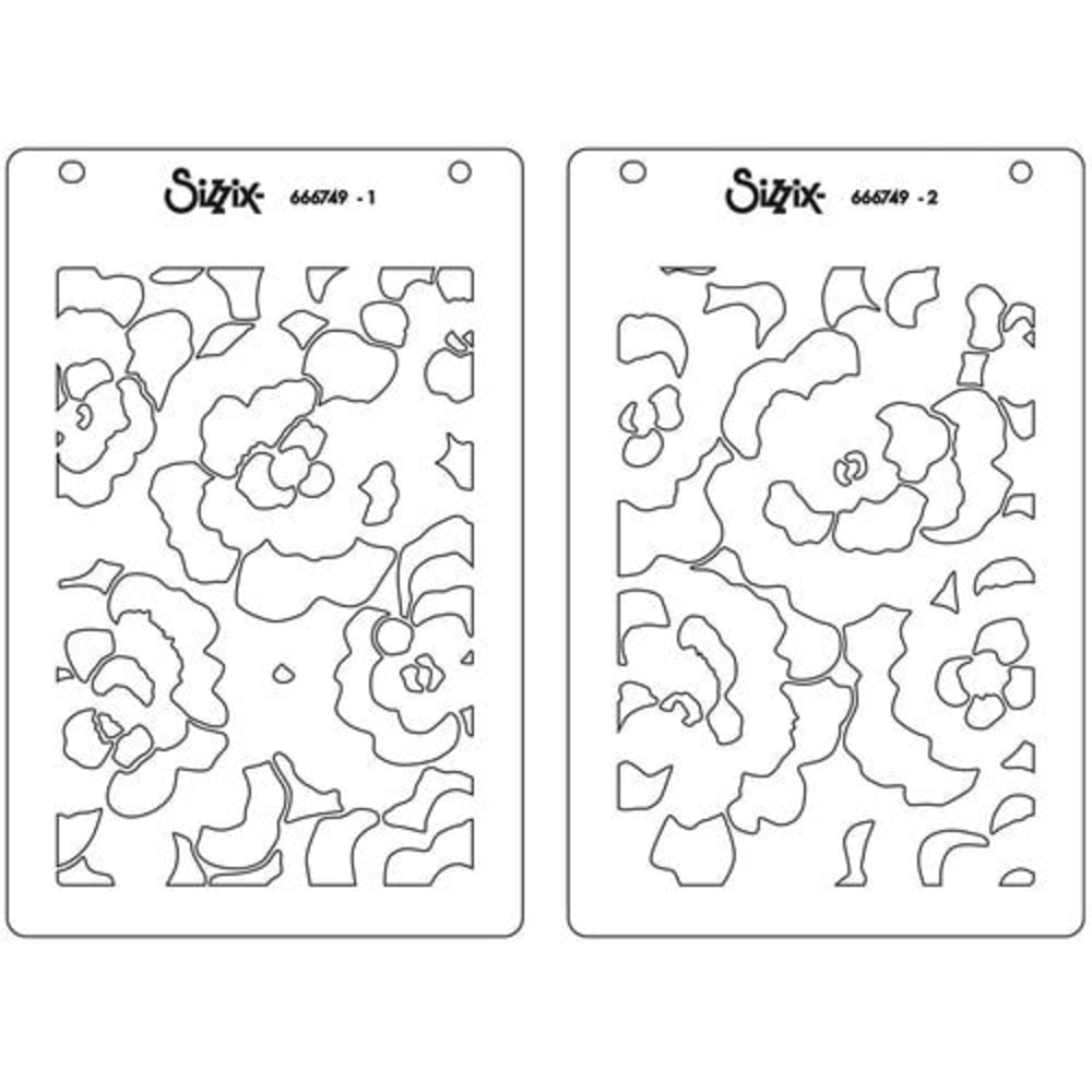 Sizzix Stencil by Stacey Park Cosmopolitan, Sunday in the Park #2 (2pcs) (666749) (DISCONTINUED)