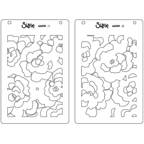 Sizzix Stencil by Stacey Park Cosmopolitan, Sunday in the Park #2 (2pcs) (666749) (DISCONTINUED)