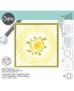Sizzix Layered Stencils by Eileen Hull Plate and Pattern (4pcs) (666766) Sizzix Layered Stencils by Eileen Hull Plate and Pattern (4pcs) (666766)