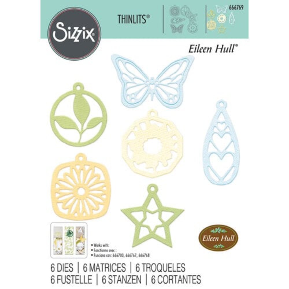 Sizzix Thinlits Die by Eileen Hull Charms (6pcs) (666769)