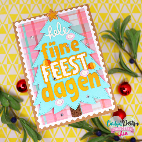 CarlijnDesign Snijmallen A6 Kerstboom + kerstwens (CDSN-0277)