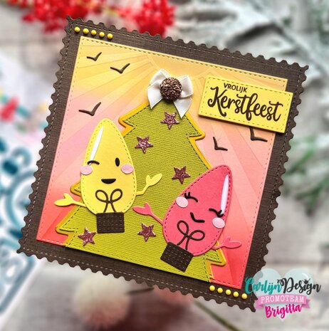 CarlijnDesign Snijmallen A6 Kerstboom + kerstwens (CDSN-0277)