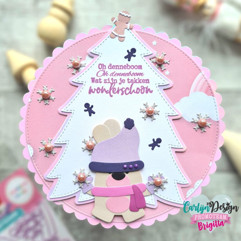 CarlijnDesign Snijmallen A6 Kerstboom + kerstwens (CDSN-0277)