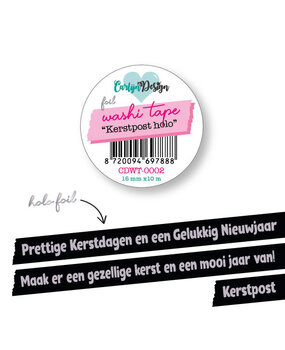 CarlijnDesign Washi tape Kerstpost holo (CDWT-0002)