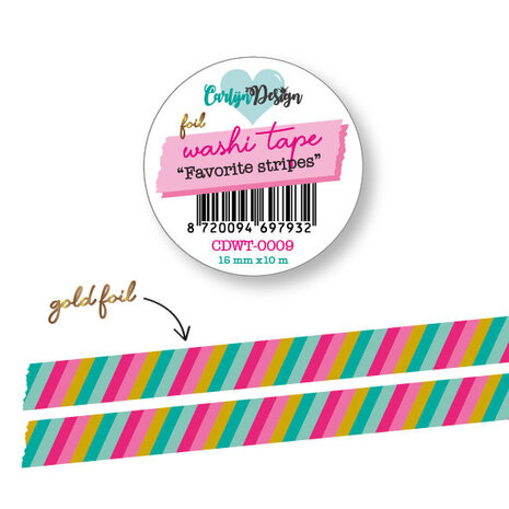 CarlijnDesign Washi tape Favorite stripes (CDWT-0009) CarlijnDesign Washi tape Favorite stripes (CDWT-0009)