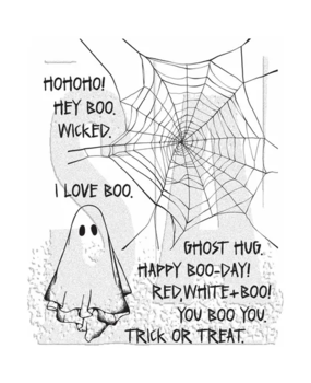 Stampers Anonymous Boo Crazy Tim Holtz Cling Stamps (CMS495)