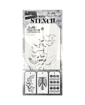 Stampers Anonymous Set #61 Tim Holtz Layering Mini Stencil (3pcs) (MST061)