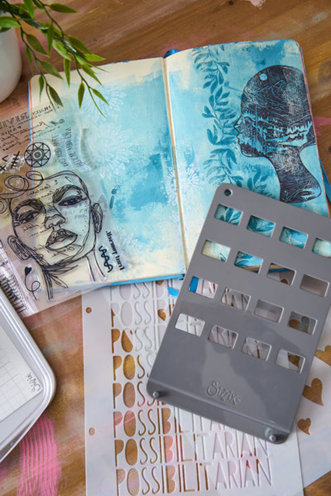 Sizzix Studio Clear Stamps w/Stencils by Cat Kerr Possibilitarian (666757) Sizzix Studio Clear Stamps w/Stencils by Cat Kerr Possibilitarian (666757)