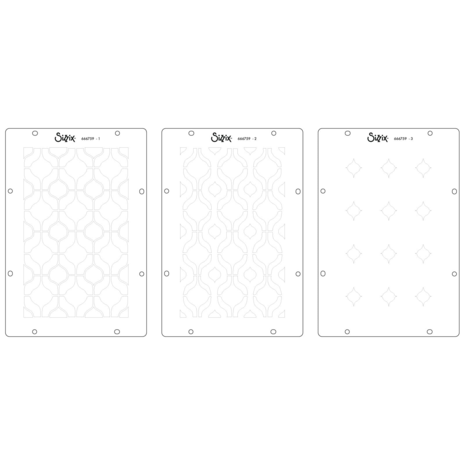 Sizzix Studio Clear Stamps w/Stencils by Vic Hollins Retro (666759)