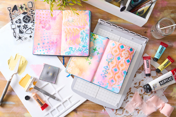 Sizzix Studio Clear Stamps w/Stencils by Vic Hollins Retro (666759)