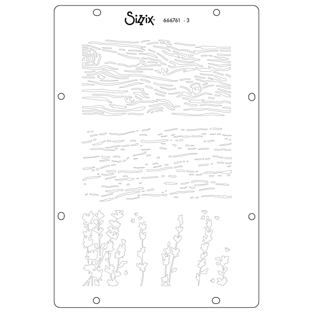 Sizzix Studio Clear Stamps w/Stencils by Vic Hollins Nature (666761)