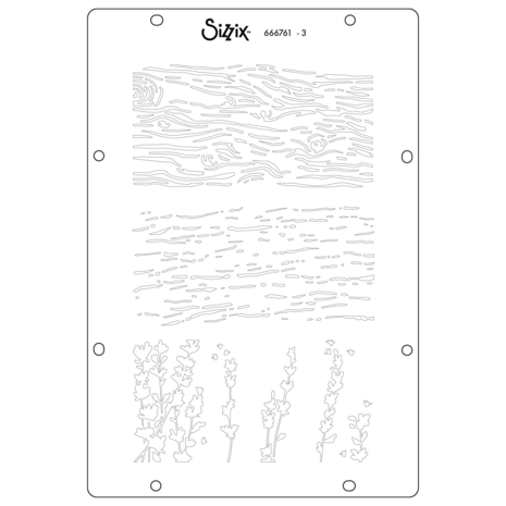 Sizzix Studio Clear Stamps w/Stencils by Vic Hollins Nature (666761)