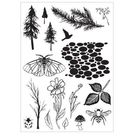 Sizzix Studio Clear Stamps w/Stencils by Vic Hollins Nature (666761)