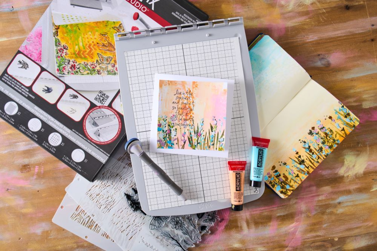 Sizzix Studio Clear Stamps w/Stencils by Vic Hollins Nature (666761)