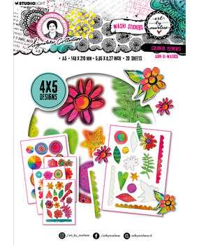 Art By Marlene Signature Collection Washi Sticker Sheets Colorful Elements (ABM-SI-WASH28) (DISCONTINUED)