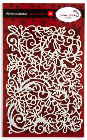 Dawn Bibby Art Nouveau Holly & Ivy Stencil (DB1071) (OUTLET)