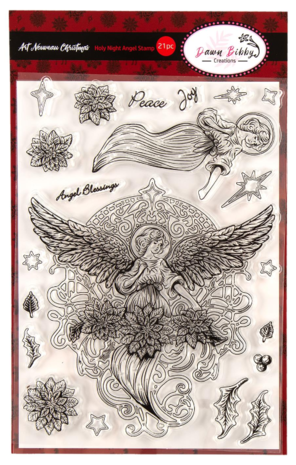 Dawn Bibby Art Nouveau Holy Night Angel Clear Stamps (DB1073) (OUTLET)