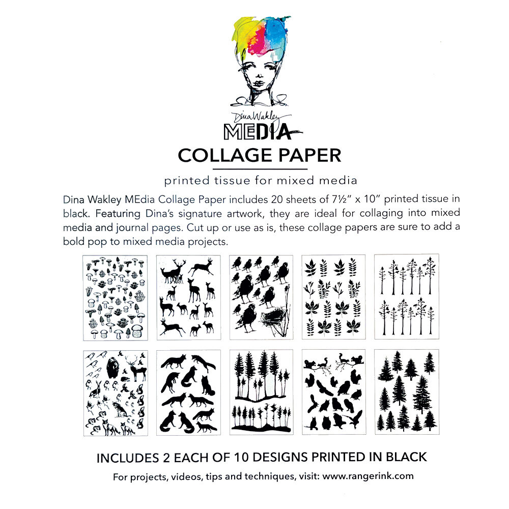 Ranger Dina Wakley MEdia Collage Paper The Forest (MDA85973)