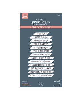 Spellbinders Shine Bright Sentiment Strips Press Plate & Die Set (BP-206) Spellbinders Shine Bright Sentiment Strips Press Plate & Die Set (BP-206)