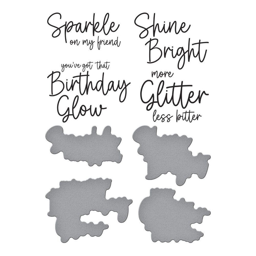 Spellbinders Sparkle On Sentiments Press Plate & Die Set (BP-207) Spellbinders Sparkle On Sentiments Press Plate & Die Set (BP-207)