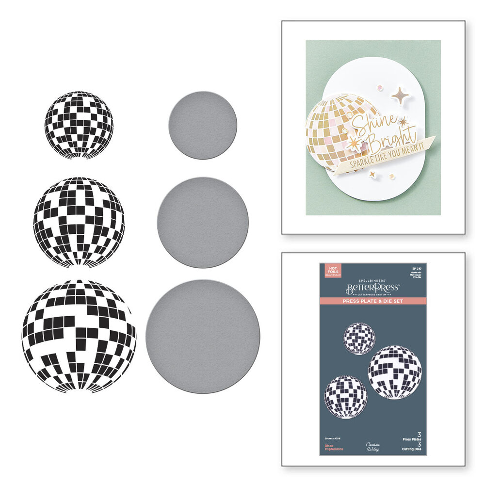 Spellbinders Disco Impressions Press Plate & Die Set (BP-210) Spellbinders Disco Impressions Press Plate & Die Set (BP-210)