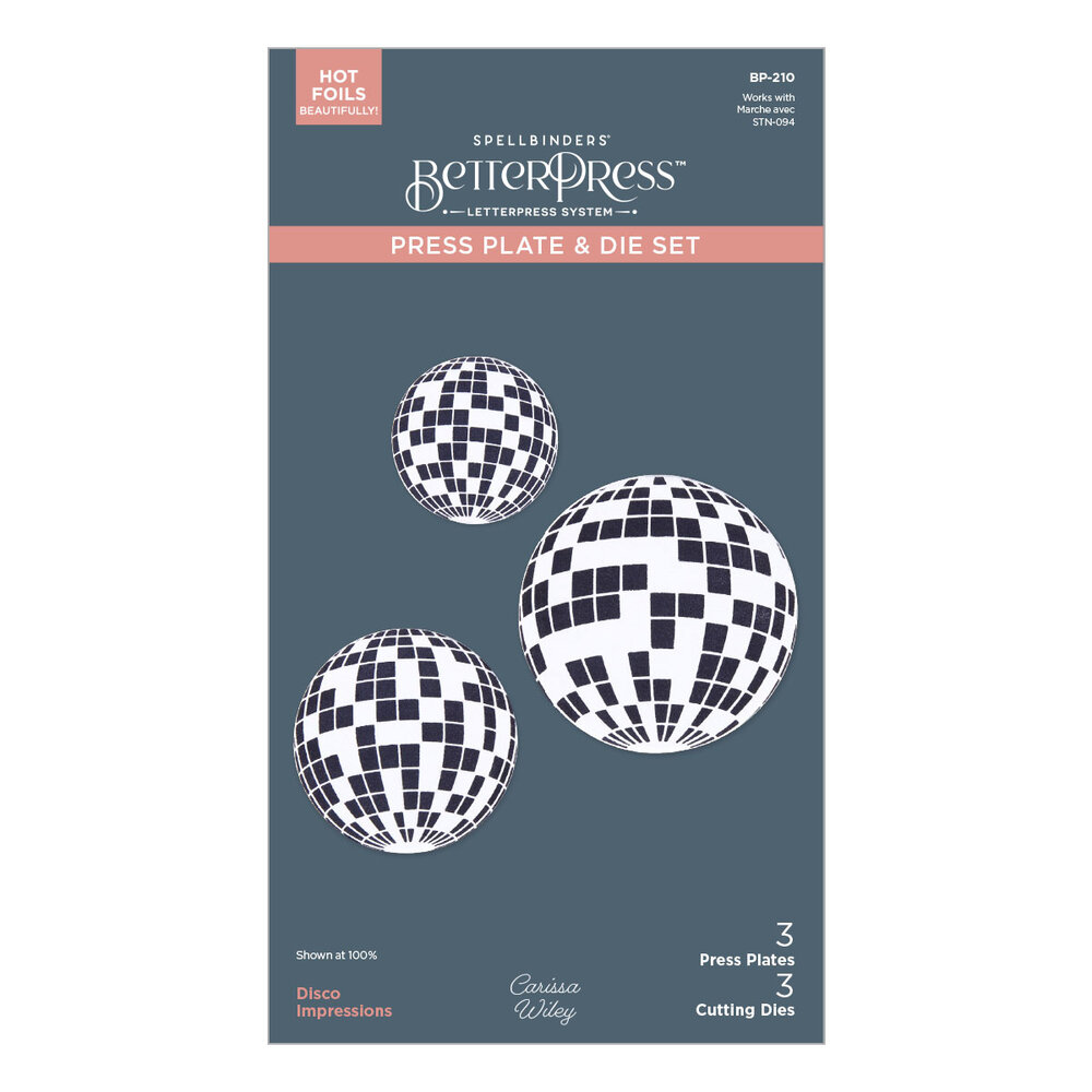 Spellbinders Disco Impressions Press Plate & Die Set (BP-210) Spellbinders Disco Impressions Press Plate & Die Set (BP-210)