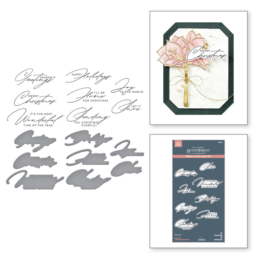 Spellbinders Home for Christmas Sentiments Press Plate & Die Set (BP-220) Spellbinders Home for Christmas Sentiments Press Plate & Die Set (BP-220)
