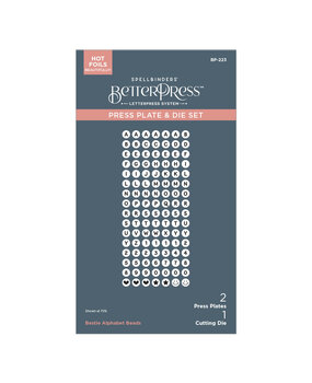 Spellbinders Bestie Alphabet Beads Press Plate & Die Set (BP-223) (DISCONTINUED) Spellbinders Bestie Alphabet Beads Press Plate & Die Set (BP-223) (DISCONTINUED)