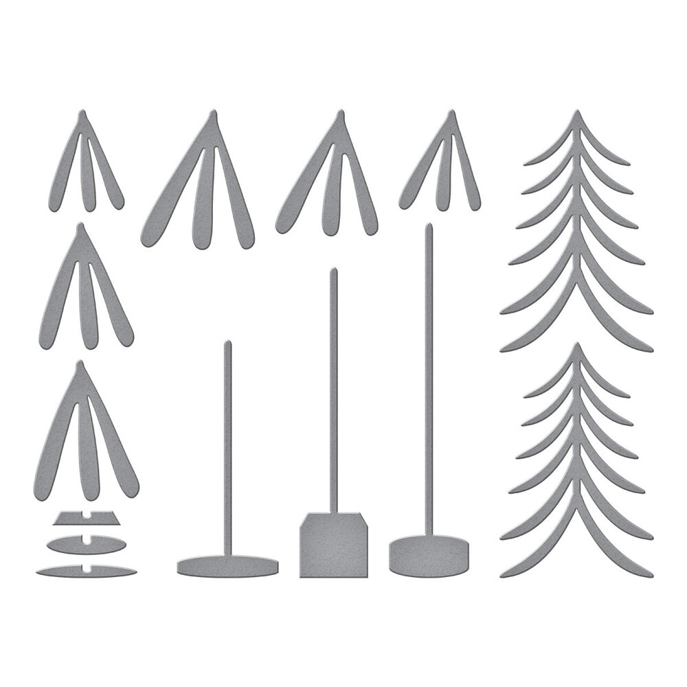 Spellbinders Whimsical Bottle Brush Trees Etched Dies (S4-1397) Spellbinders Whimsical Bottle Brush Trees Etched Dies (S4-1397)