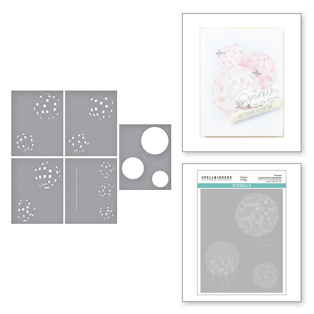 Spellbinders Layered Disco Impressions Stencils (STN-094) Spellbinders Layered Disco Impressions Stencils (STN-094)
