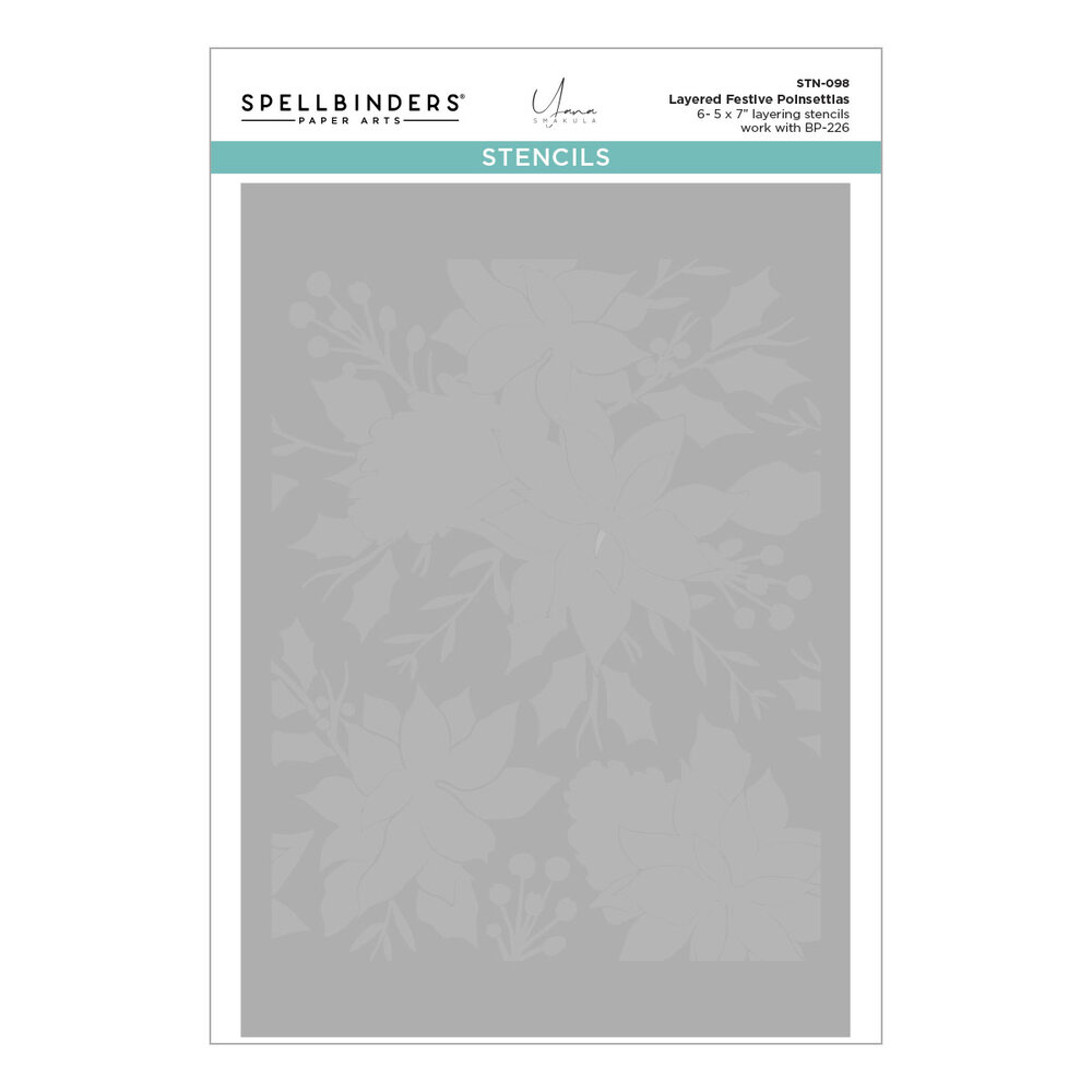 Spellbinders Layered Festive Poinsettias Stencil (STN-098) Spellbinders Layered Festive Poinsettias Stencil (STN-098)