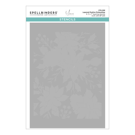 Spellbinders Layered Festive Poinsettias Stencil (STN-098) Spellbinders Layered Festive Poinsettias Stencil (STN-098)