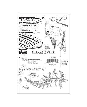 Spellbinders Woodland Tales Sentiments Clear Stamp Set (STP-243) (DISCONTINUED)