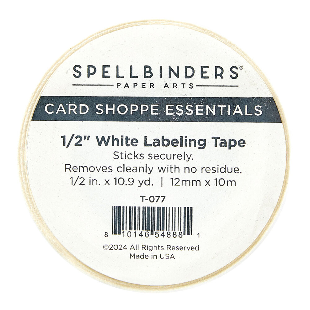 Spellbinders White Labeling Tape 1/2 Inch (T-077) Spellbinders White Labeling Tape 1/2 Inch (T-077)