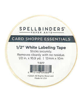 Spellbinders White Labeling Tape 1/2 Inch (T-077)