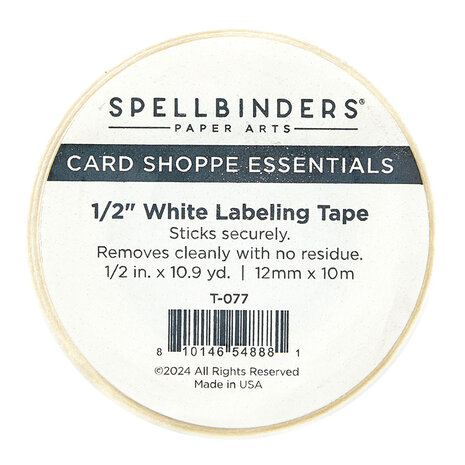 Spellbinders White Labeling Tape 1/2 Inch (T-077) Spellbinders White Labeling Tape 1/2 Inch (T-077)