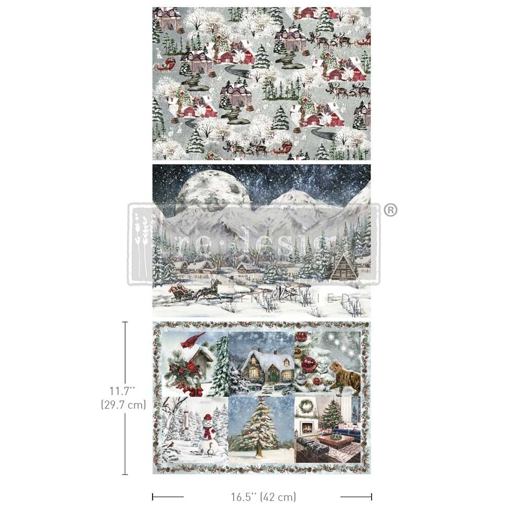 Re-Design with Prima A3 Decoupage Fiber Pack - Snowfall Splendor (671488) Re-Design with Prima A3 Decoupage Fiber Pack - Snowfall Splendor (671488)