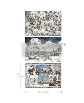 Re-Design with Prima A3 Decoupage Fiber Pack - Snowfall Splendor (671488)